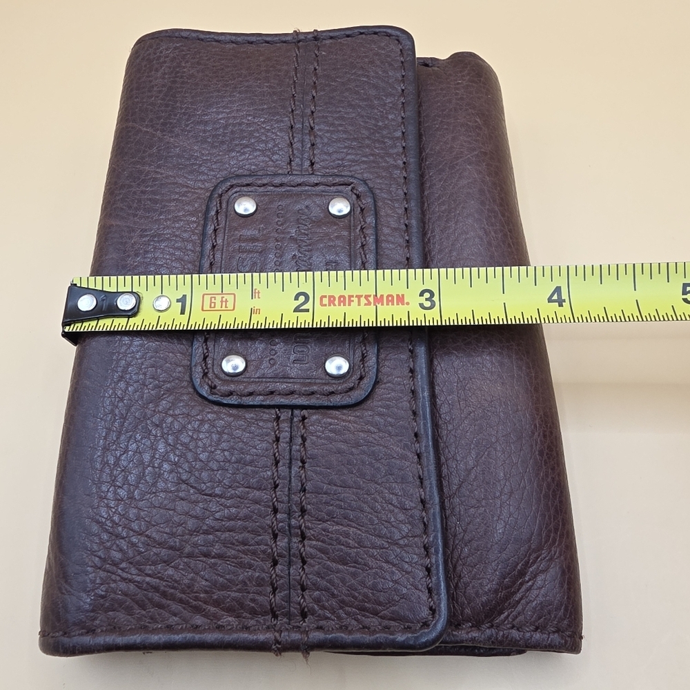 Fossil Long Live Vintage 1954 Trifold Wallet Women's Leather Dark Brown - Picture 9 of 9